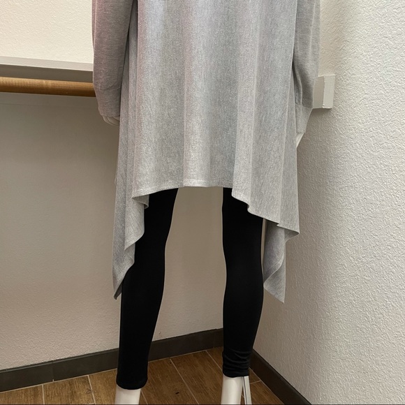 CHICO’S Harper Drape Cardigan Heather Gray | Sz 2/L/12 - Picture 4 of 6